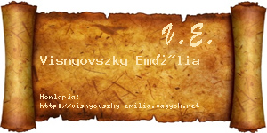 Visnyovszky Emília névjegykártya