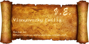 Visnyovszky Emília névjegykártya
